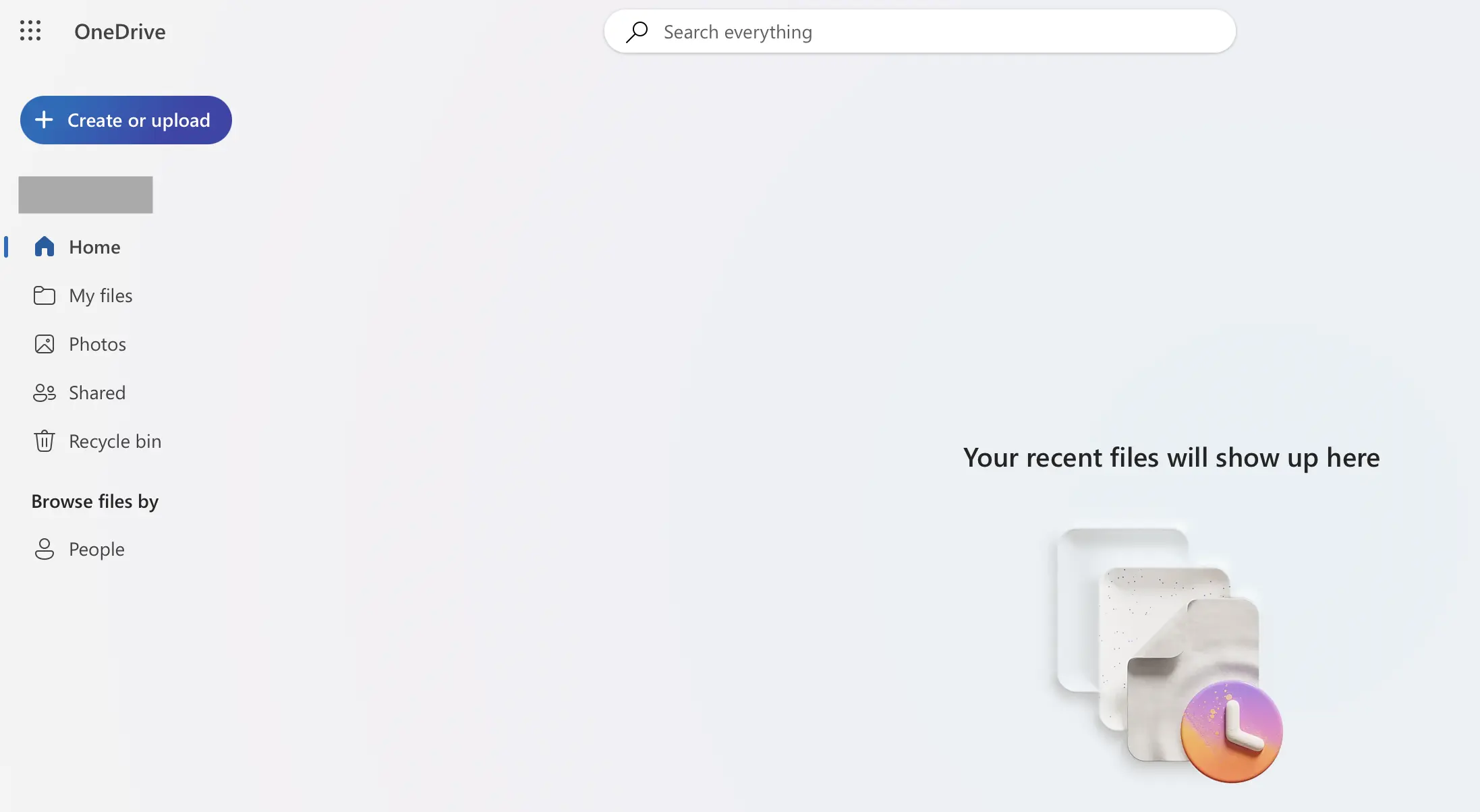 Tableau de bord Web OneDrive : page de démarrage Image: Tableau de bord Web OneDrive : page de démarrage