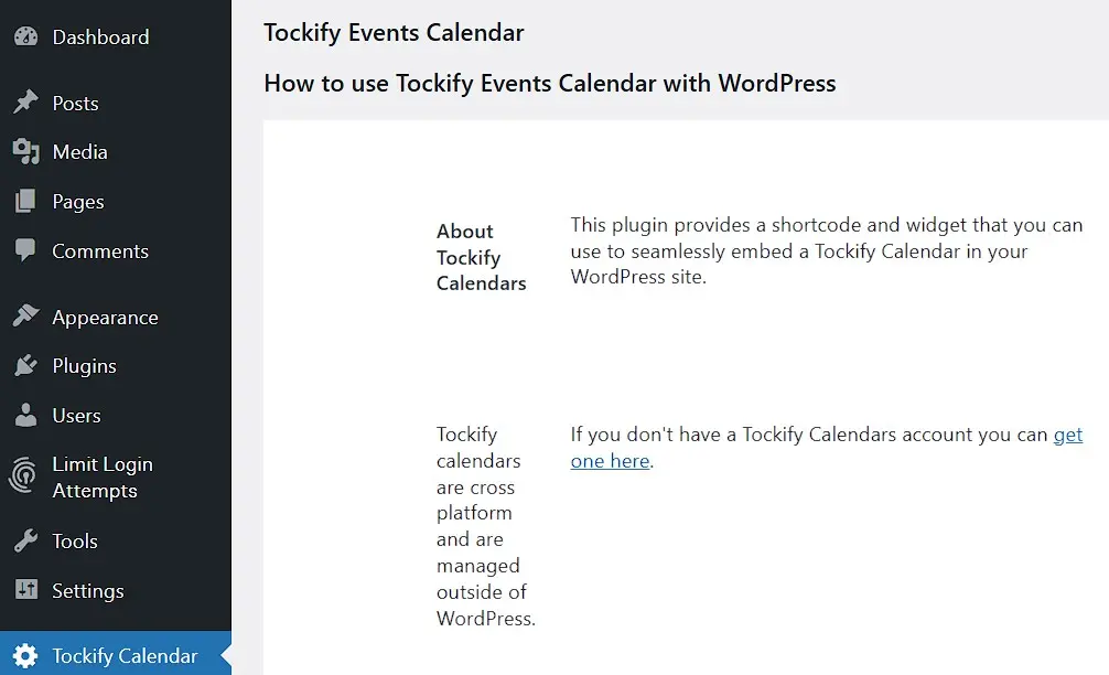 Image: Capture d&rsquo;&eacute;cran du plugin WordPress Tockify Events Calendar