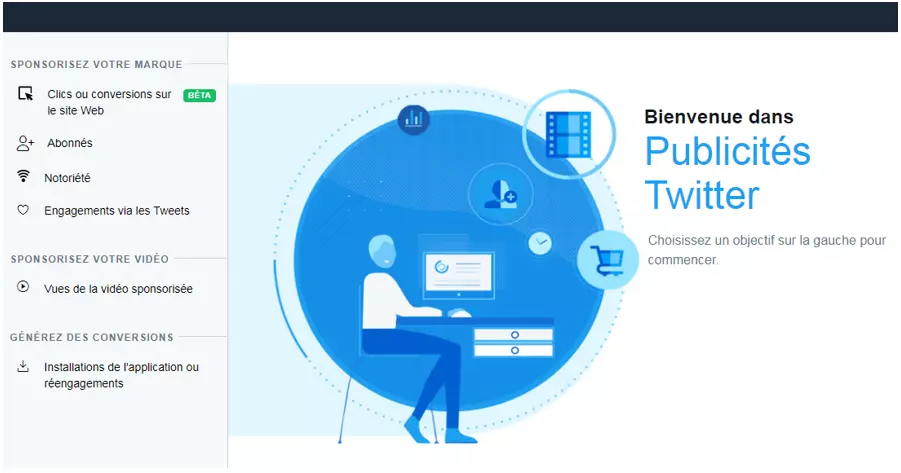 Image: Les différentes campagnes Twitter Ads