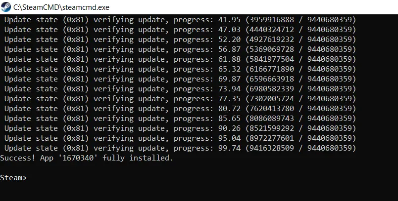 Image: SteamCMD : installer Craftopia Dedicated Server