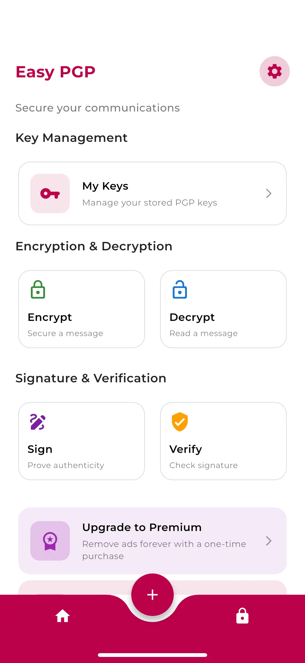 Image: Capture d’écran de l’application iOS Easy PGP