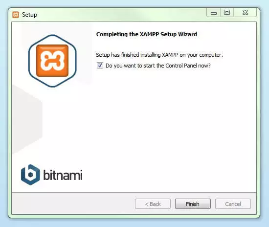 XAMPP installé avec succès