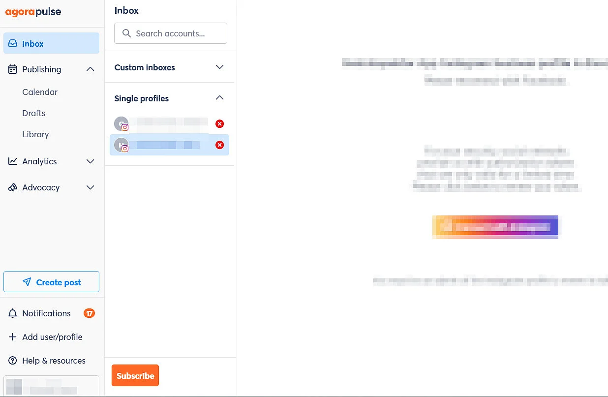 Image: Interface utilisateur d’Agorapulse