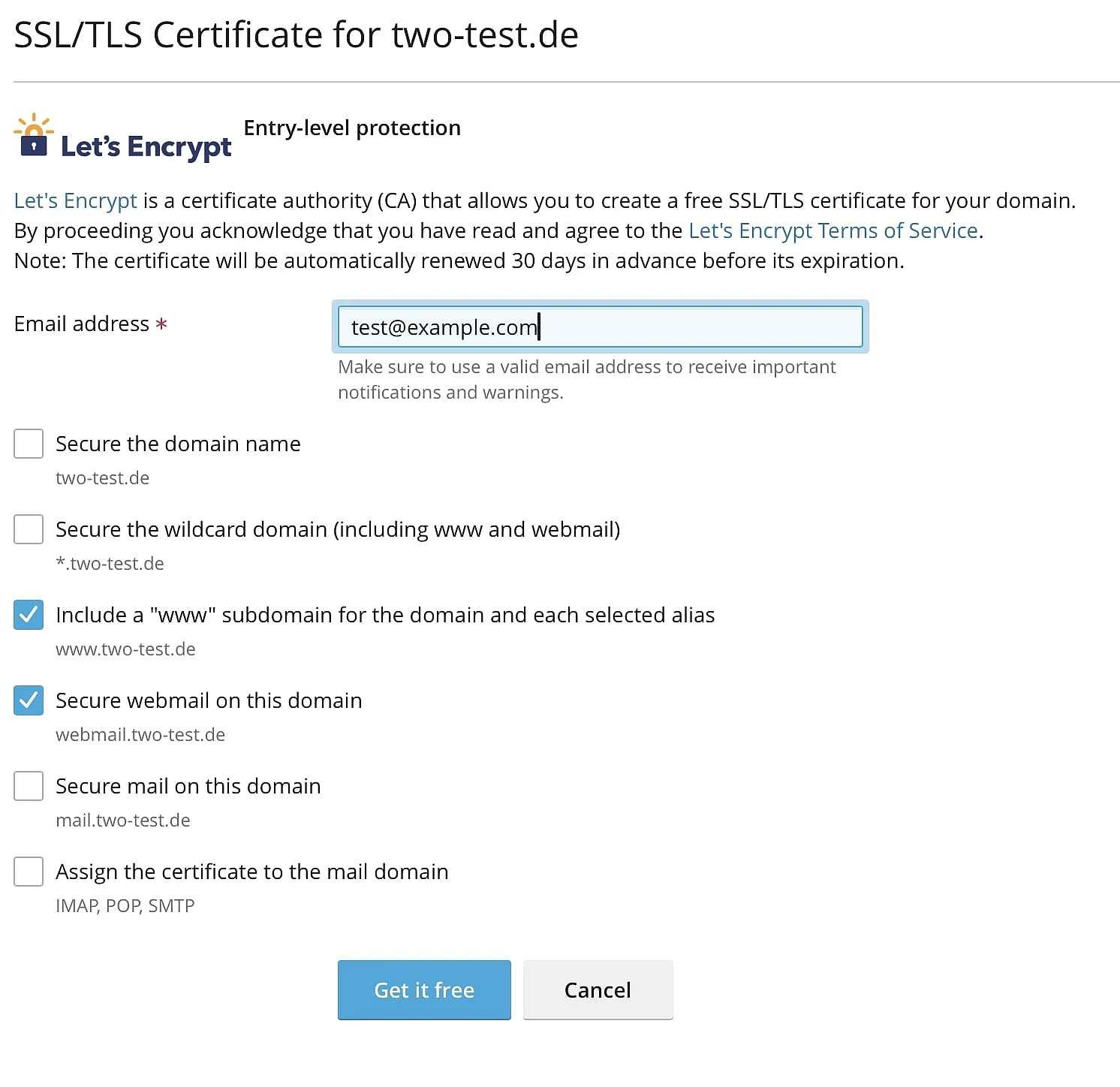 Options Let’s Encrypt Image: Options Let’s Encrypt