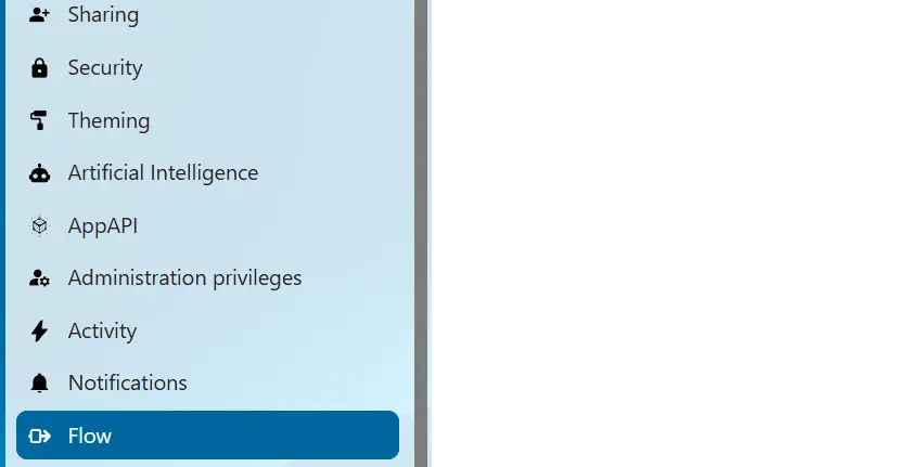 Bouton « Flow » dans Nextcloud Image: Bouton « Flow » dans Nextcloud