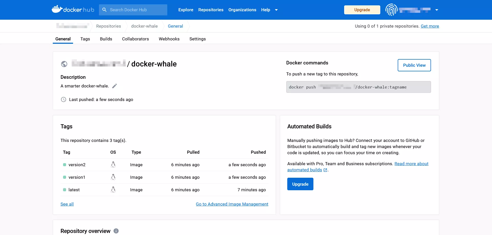 Hub Docker : l’onglet « Tags » Hub Docker : l’onglet « Tags »