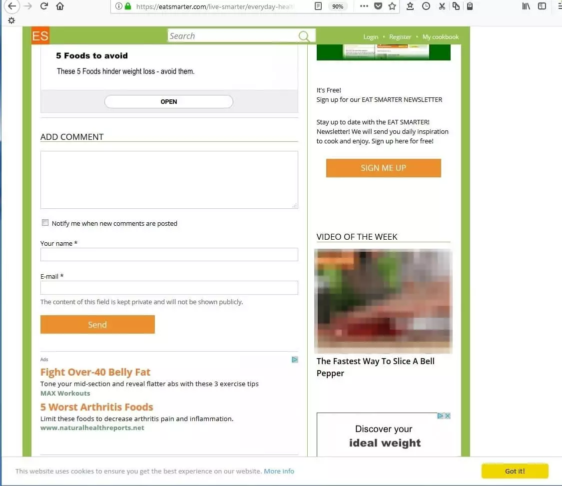 Image: Capture d’écran de eatsmarter.com