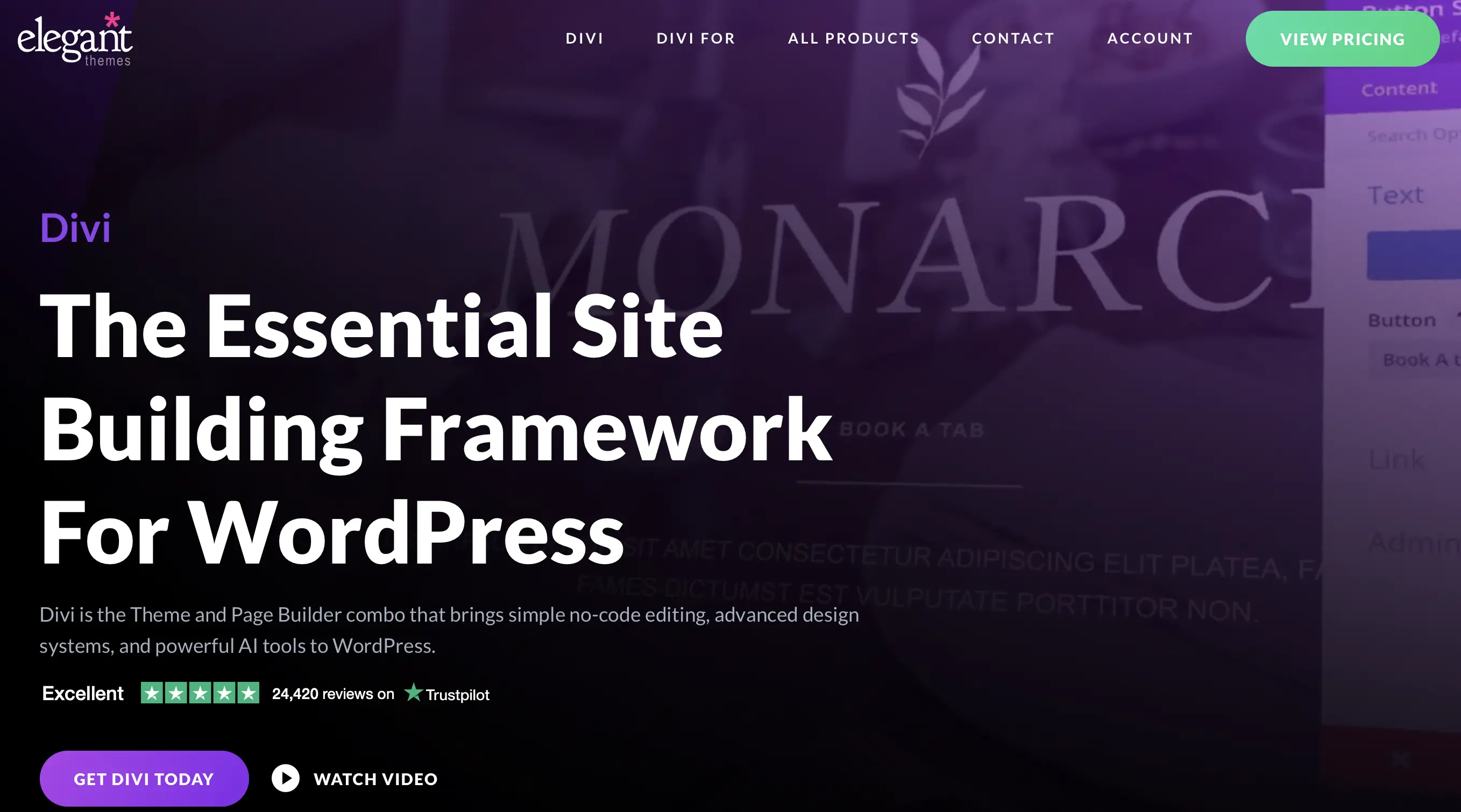 Page d’accueil de Elegant Themes Image: Page d’accueil de Elegant Themes