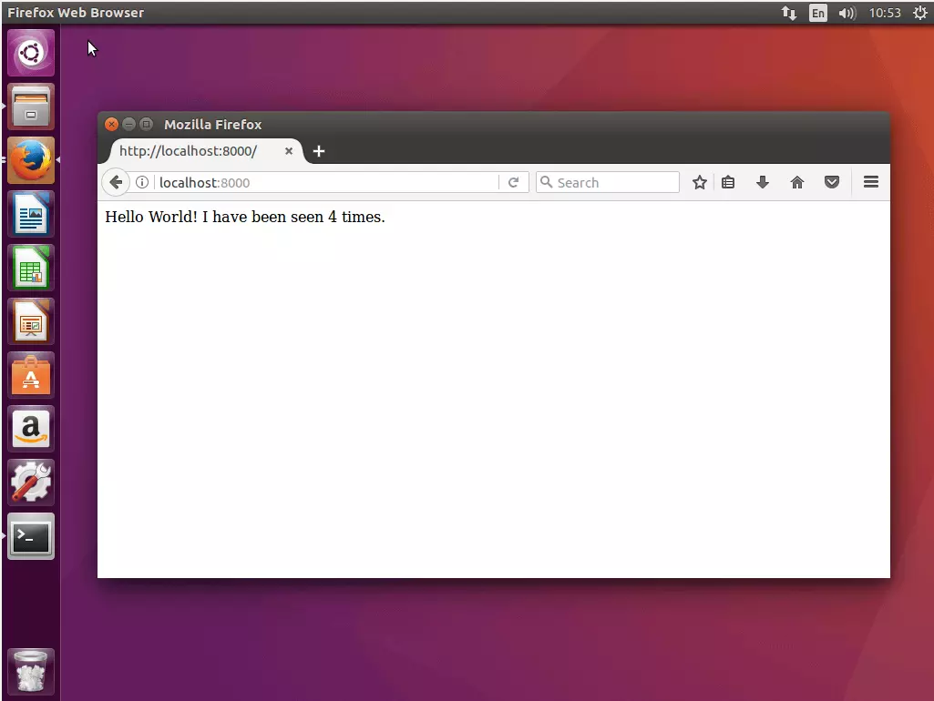 Image: L’application multi-conteneurs « Stackdemo » dans le navigateur Web