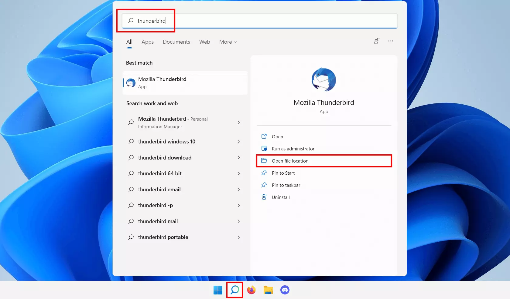 Image: Windows 11 : recherche de programme