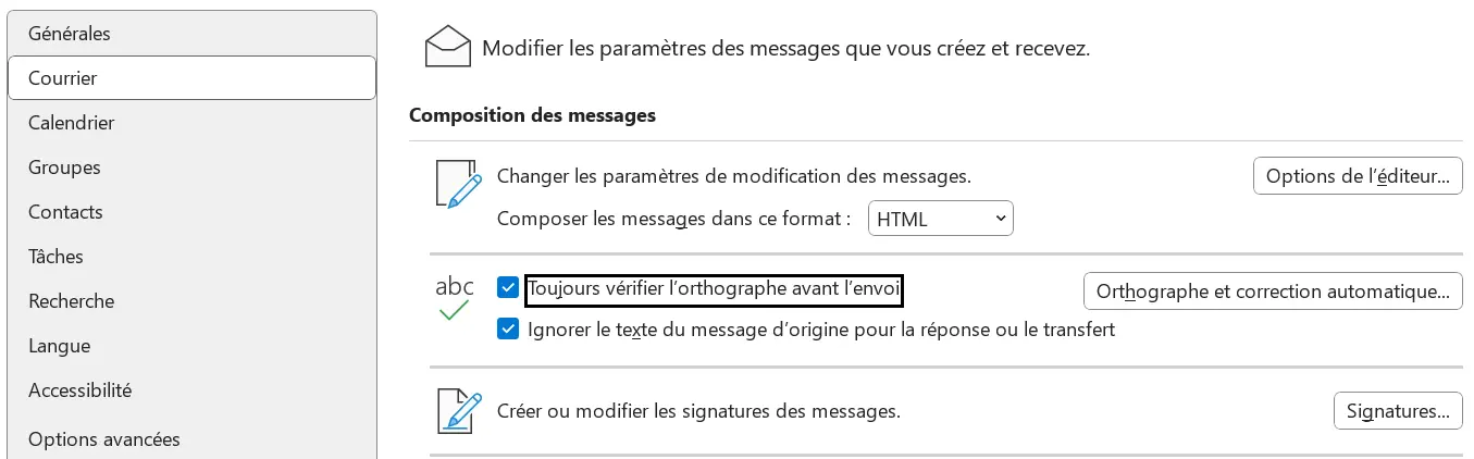 Vérification automatique de l’orthographe avant l’envoi Image: Vérification automatique de l’orthographe avant l’envoi