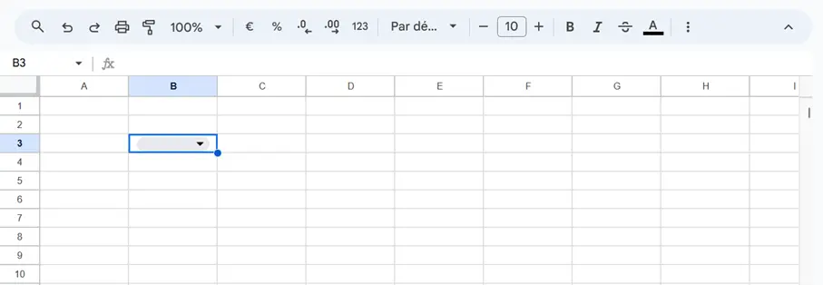 Google Sheets : exemple de liste déroulante Image: Google Sheets : exemple de liste déroulante