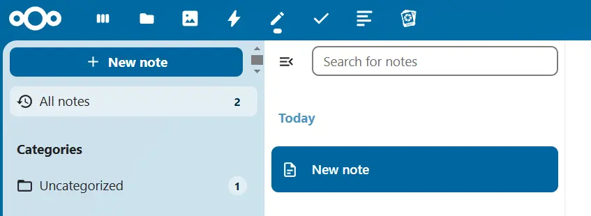 Créer une note avec Nextcloud Notes Image: Créer une note avec Nextcloud Notes