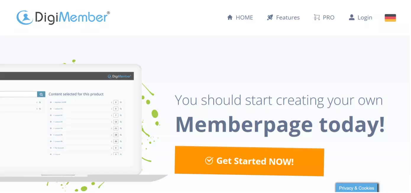 Capture d’écran du site Web du plugin WordPress DigiMember