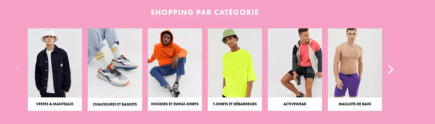 Image: Thumbnails sur la boutique en ligne ASOS