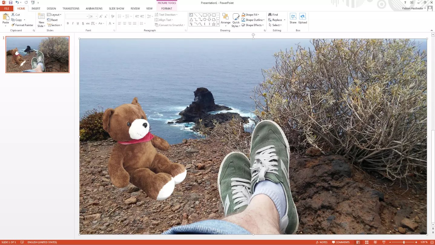 Image: PowerPoint: Images détourées et collées sur un arrière-plan