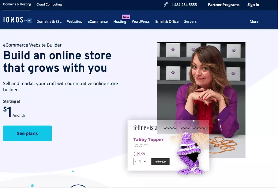Image: Capture d’écran de la boutique en ligne IONOS