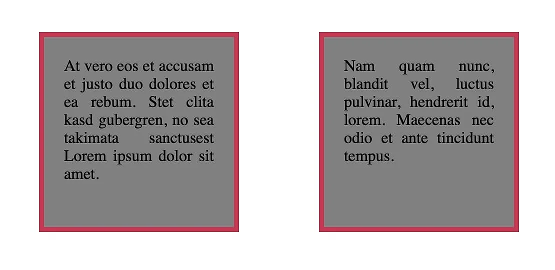 Deux boîtes de bloc sous forme d’éléments flottants alignés à gauche Image: Deux boîtes de bloc sous forme d’éléments flottants alignés à gauche