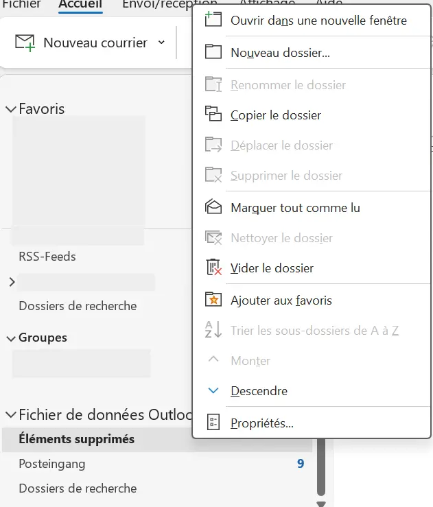 Options d’organisation du fichier de données nouvellement créé Image: Options d’organisation du fichier de données nouvellement créé