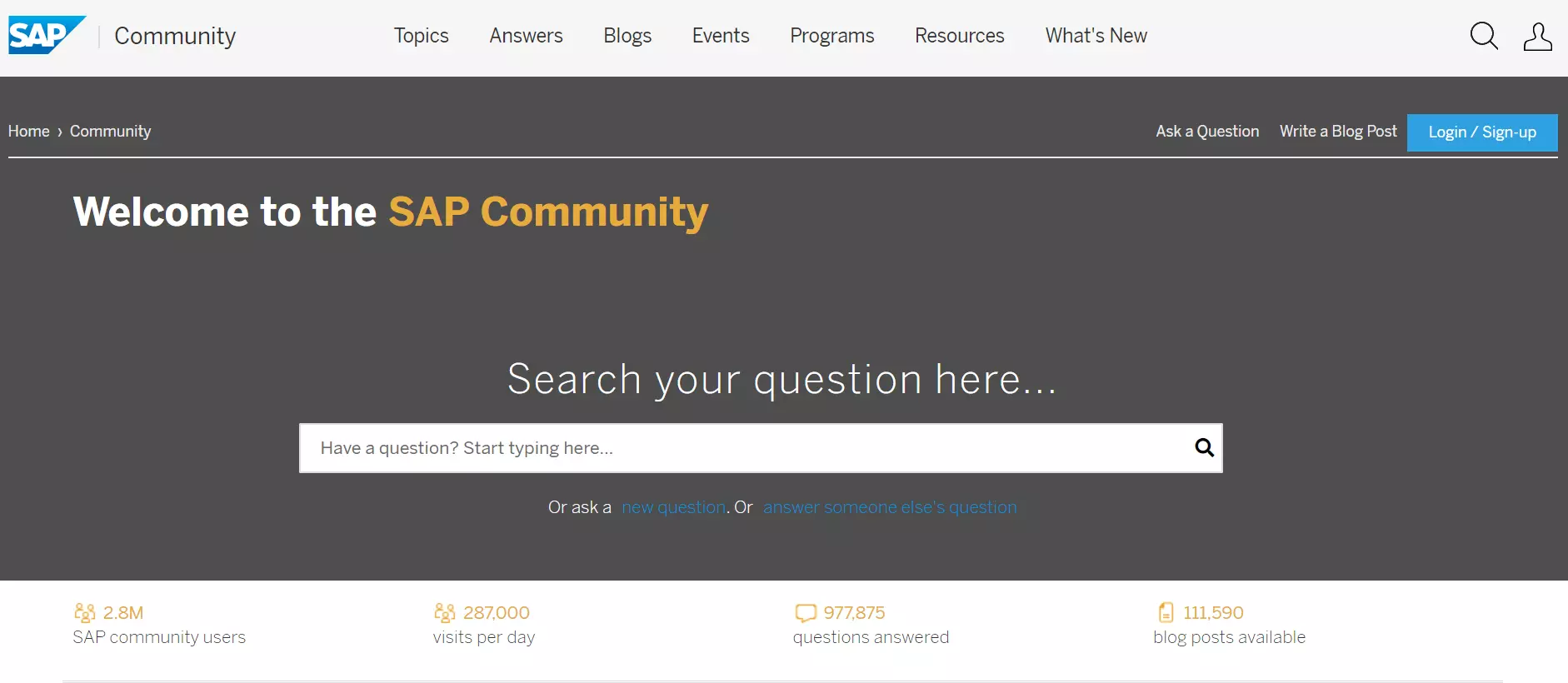 Image: Capture d’écran du site Web communautaire de SAP