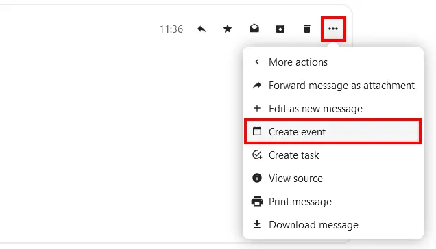 Nextcloud Mail : créer un événement Image: Nextcloud Mail : créer un événement