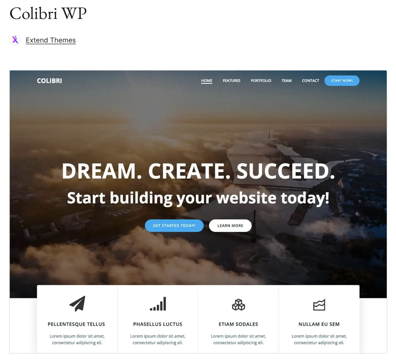 Aperçu du thème WordPress Colibri WP sur WordPress.org Image: Aperçu du thème WordPress Colibri WP sur WordPress.org