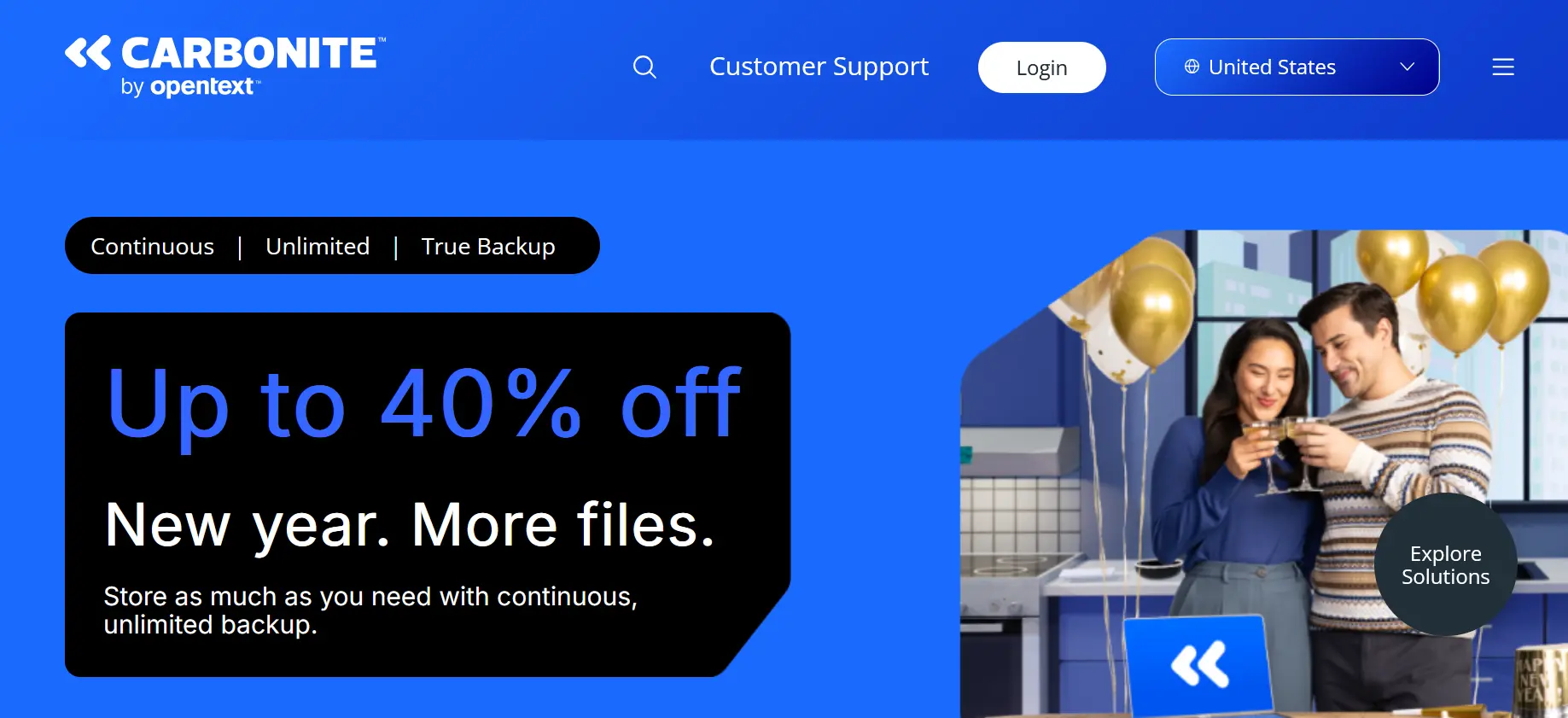 Image: Capture d’écran de la page d’accueil de Carbonite