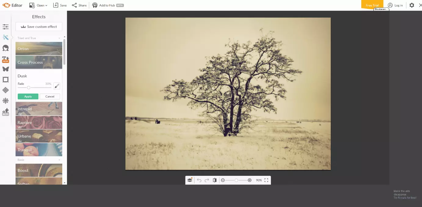 Image: Capture d’écran de l’outil en ligne PicMonkey