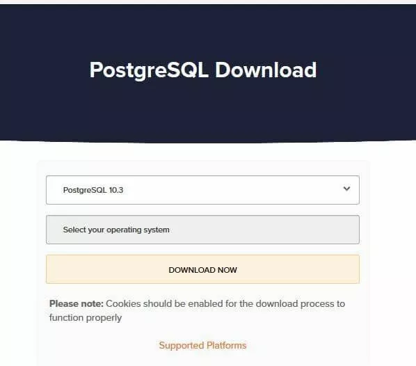 Image: PostgreSQL download at enterprisedb.com