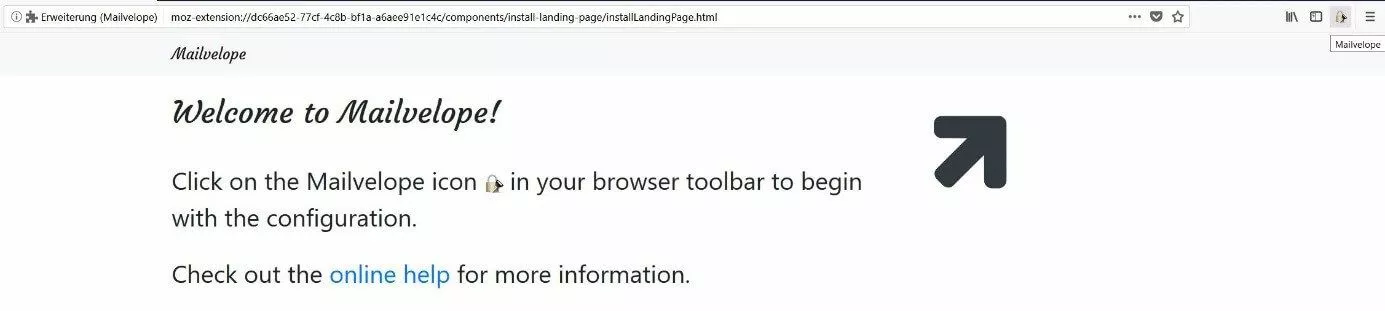 Image: Icône Mailveloppe dans la barre des symboles de Firefox