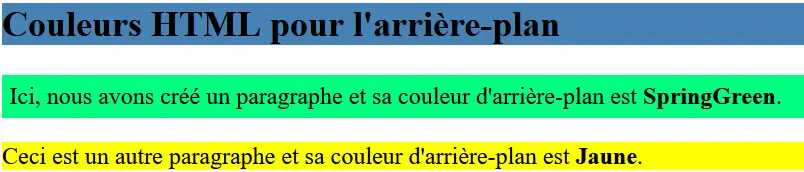 HTML colors : exemple d’arrière-plan Image: HTML colors : exemple d’arrière-plan