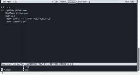 Confirmer les modifications apportées au fichier de configuration SSH