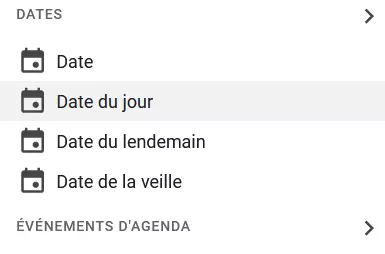 Capture d’écran du menu déroulant pour la date dans Google Sheets Capture d’écran du menu déroulant pour la date dans Google Sheets