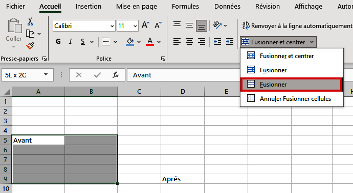 Comment combiner et fusionner cellules Excel ? - IONOS