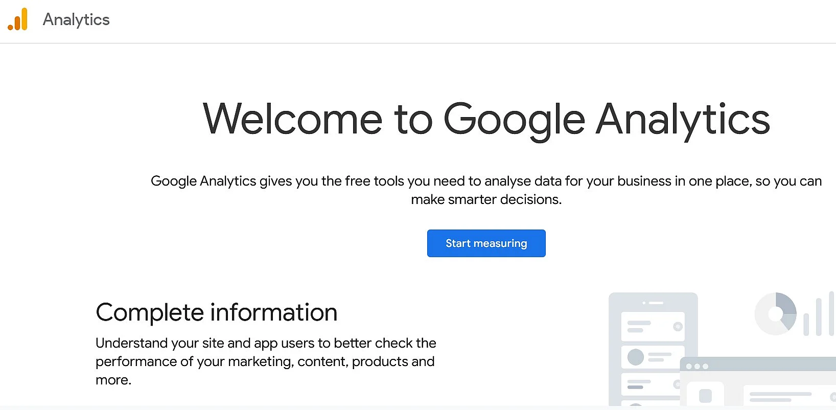 Capture d’écran de la page d’information de Google Analytics Image: Capture d’écran de la page d’information de Google Analytics