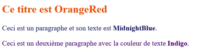 HTML colors : exemple de texte Image: HTML colors : exemple de texte