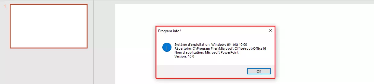 Image: Exemple de macro PowerPoint : Program info !