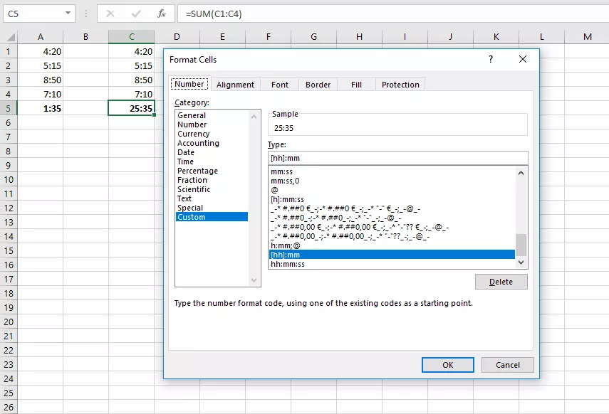 Image: Type de format défini par l’utilisateur dans Excel