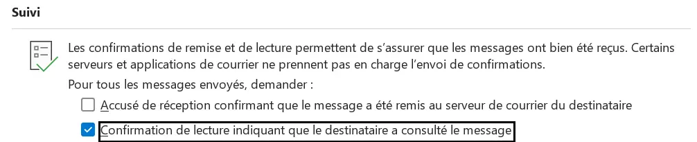Activer la confirmation de lecture d’Outlook Image: Activer la confirmation de lecture d’Outlook