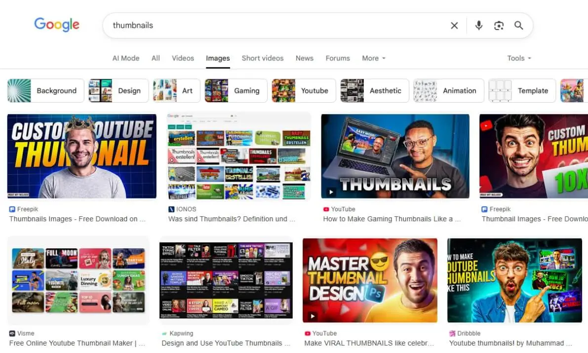 Image: Sélection d’images dans la recherche d’images Google