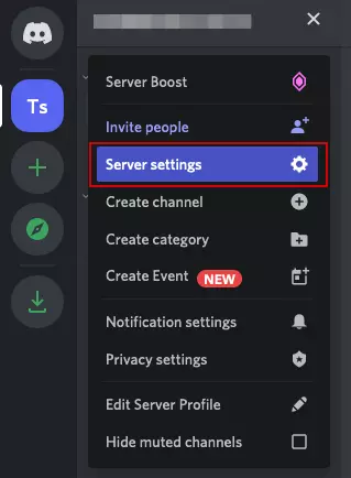 Image: Menu d’un serveur Discord