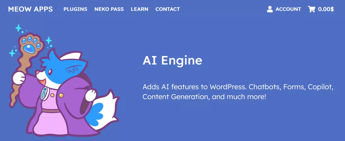 Capture d’écran du site Web AI Engine Image: Capture d’écran du site Web AI Engine
