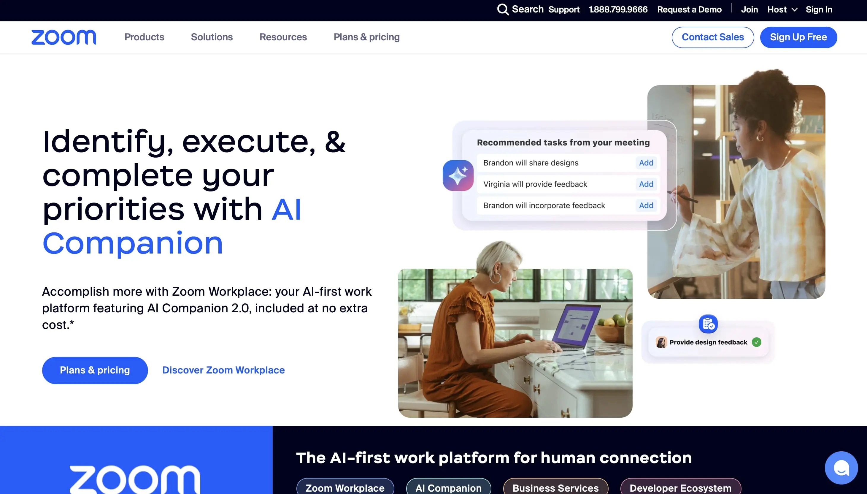 Capture d’écran du site Zoom Image: Capture d’écran du site Zoom