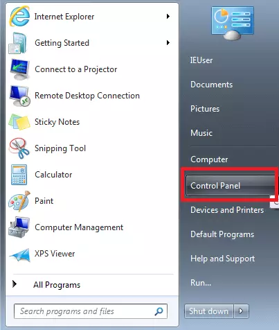 Image: Windows 7 : Menu démarrer