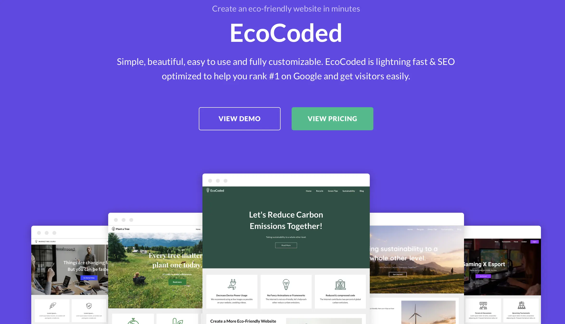 Le template WordPress Ecocoded de SuperbThemes Image: Le template WordPress Ecocoded de SuperbThemes