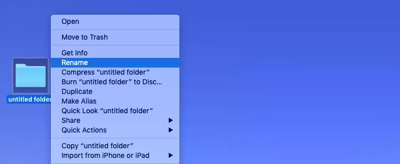 Image: Création d’un nouveau dossier sur Mac : renommer le dossier