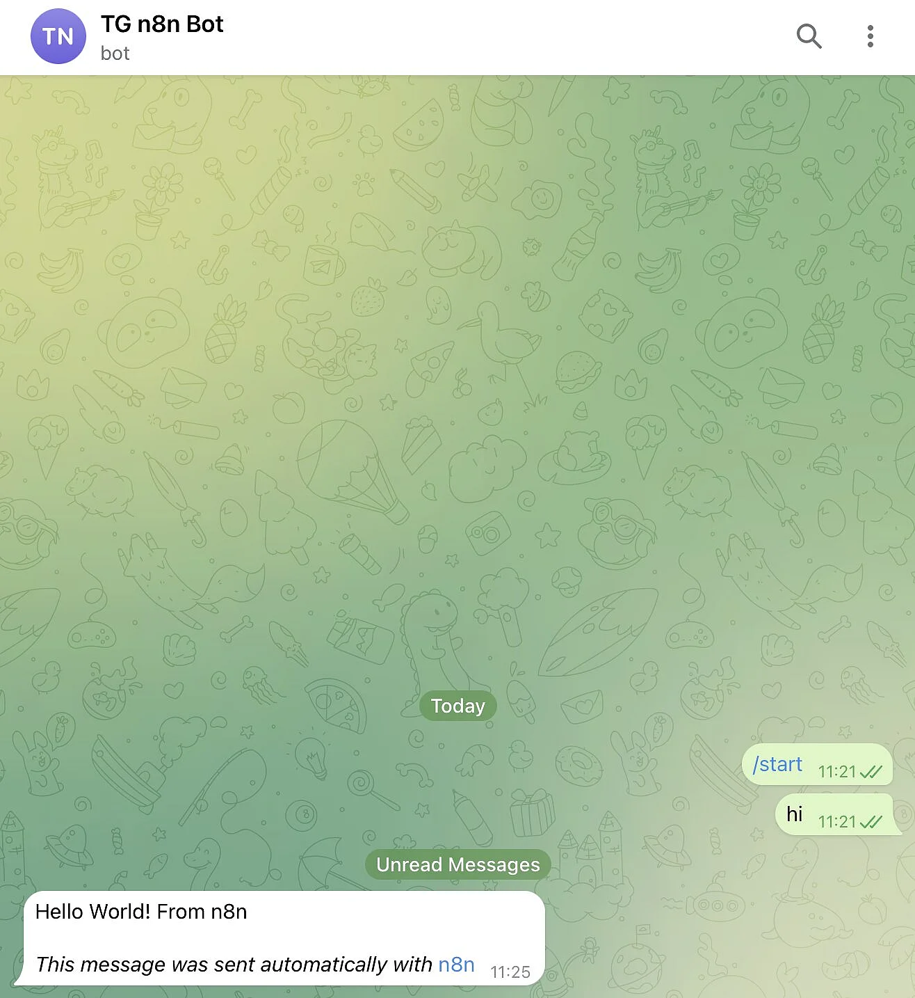 Message n8n dans Telegram Image: Message n8n dans Telegram