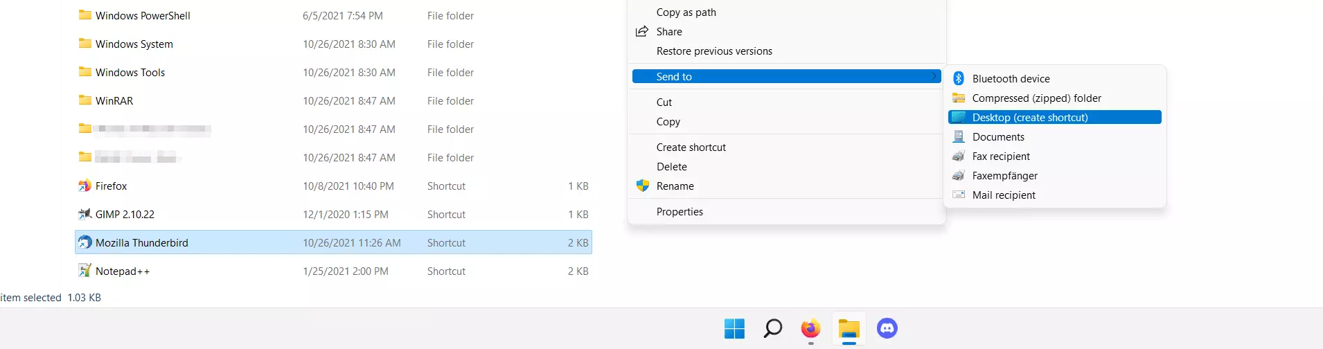 Image: Windows 11 : créer un raccourci sur le bureau