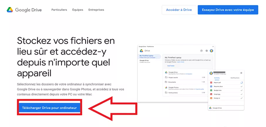 Image: Téléchargez Drive pour ordinateur via Google
