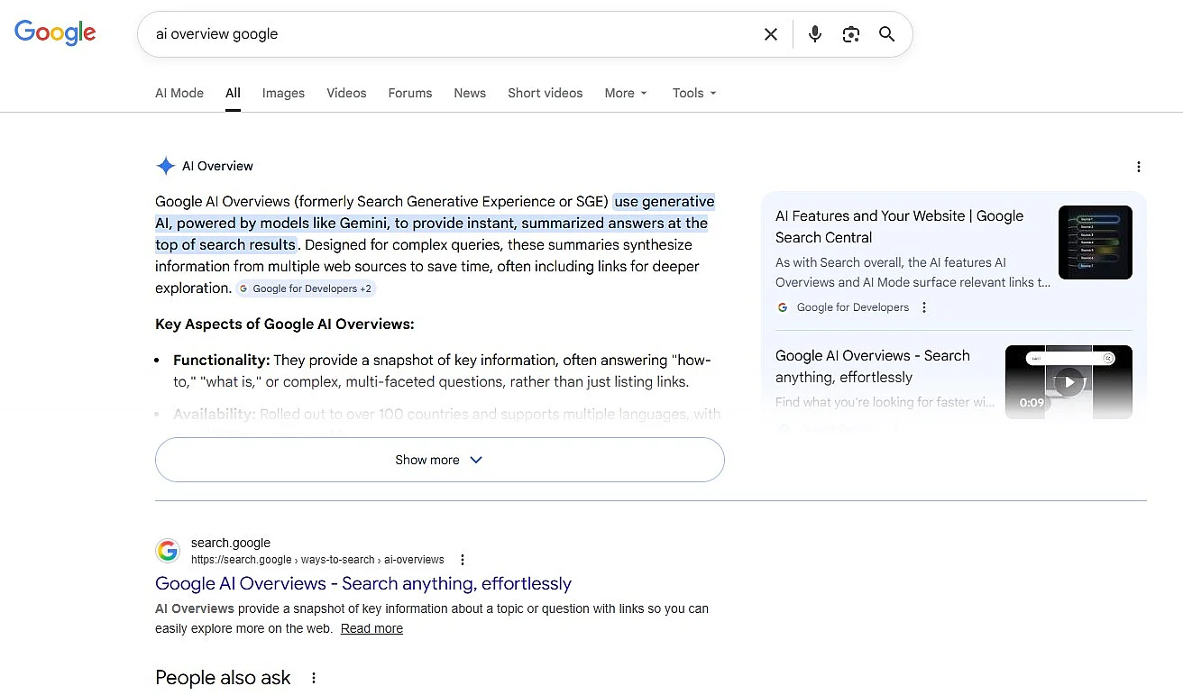 AI Overviews de Google Image: AI Overviews de Google
